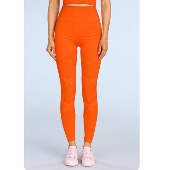 LA Society Pants - LA Society Women's Criss Cross Mesh Cutout High Waisted Leggings Activewear